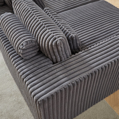 Divano letto componibile moderno grigio 87 Cloud Plush con cuscini per soggiorno