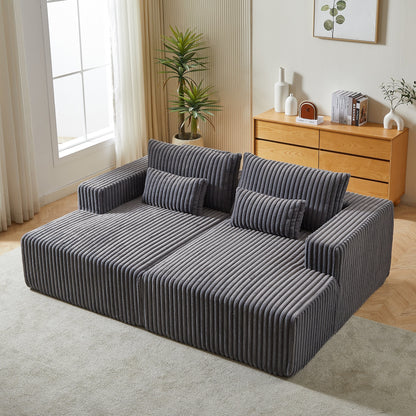 Divano letto componibile moderno grigio 87 Cloud Plush con cuscini per soggiorno