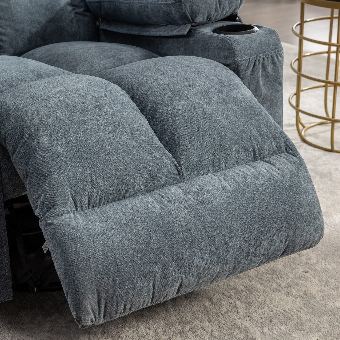 Poltrona reclinabile oversize grigia con riscaldamento e ricarica USB