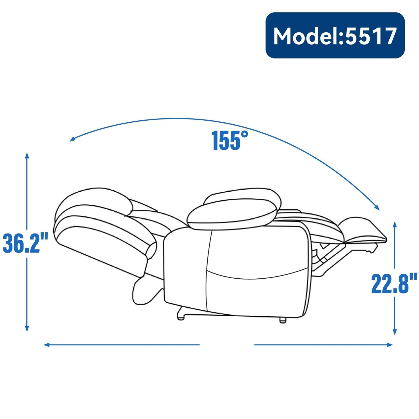 Poltrona reclinabile elettrica grigia con massaggio, riscaldamento e portabicchieri