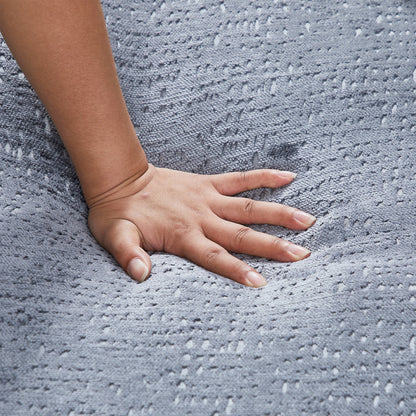 Divano letto singolo rotondo grigio in ciniglia con cuscino per lo schienale