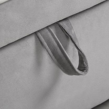 Divano letto singolo convertibile in velluto grigio con porta di ricarica USB