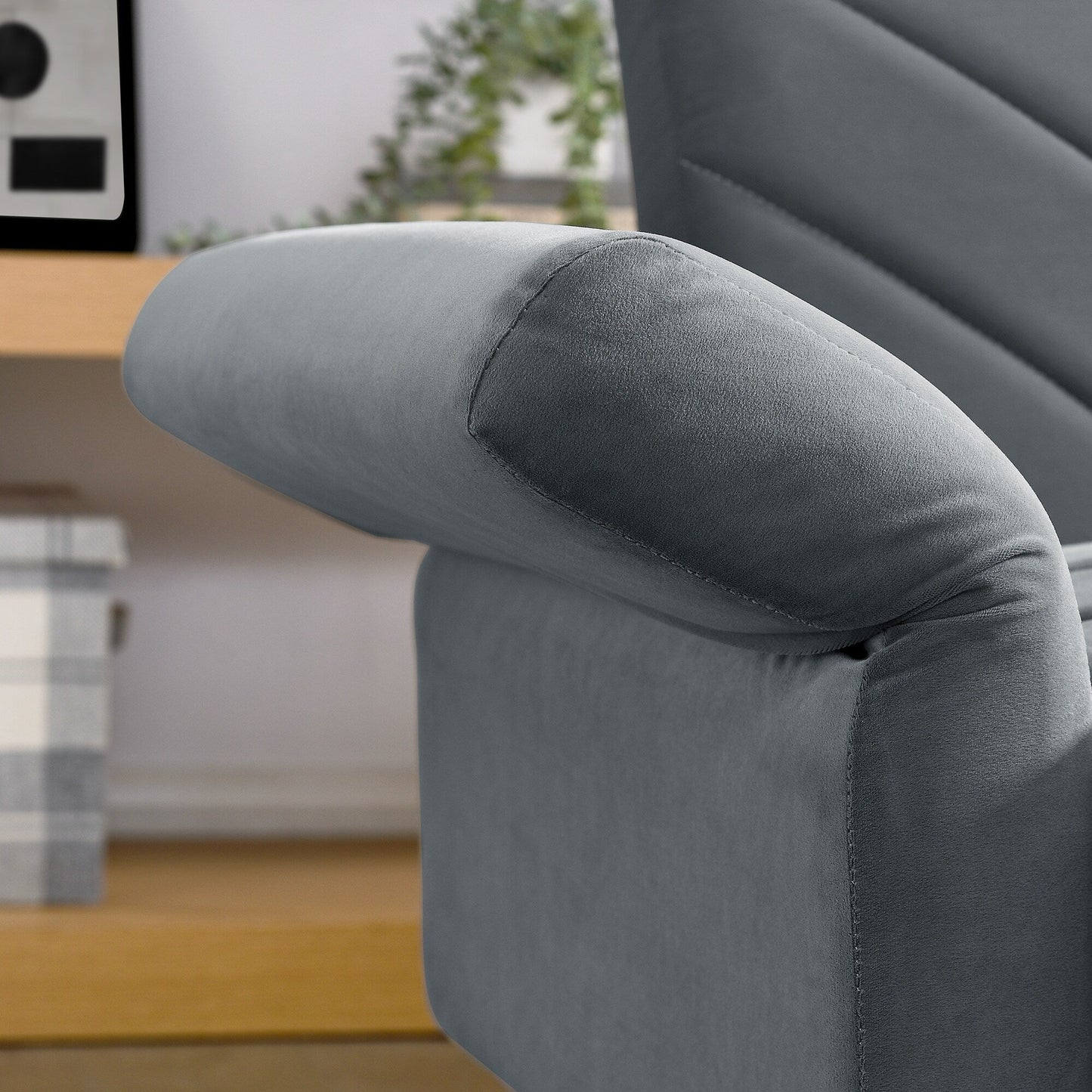 Divano letto futon convertibile in velluto grigio trapuntato