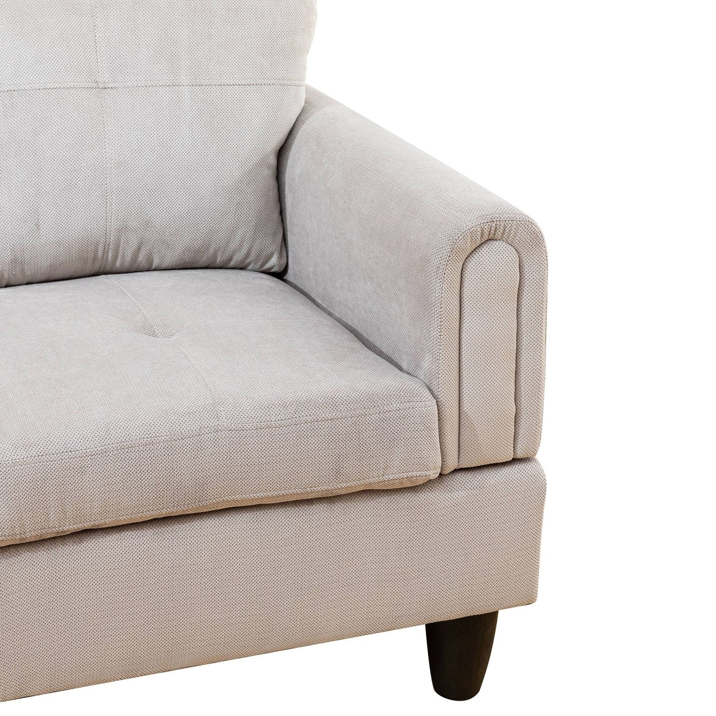 Set di divani da soggiorno in velluto a coste grigio bianco, 3 pezzi