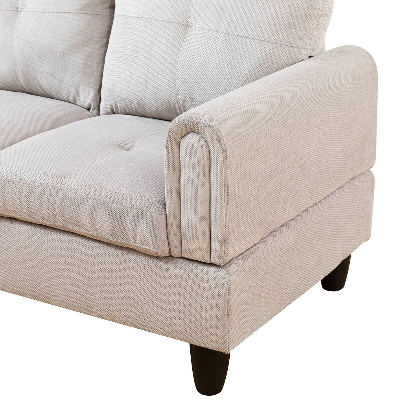 Set di divani da soggiorno in velluto a coste grigio bianco, 3 pezzi