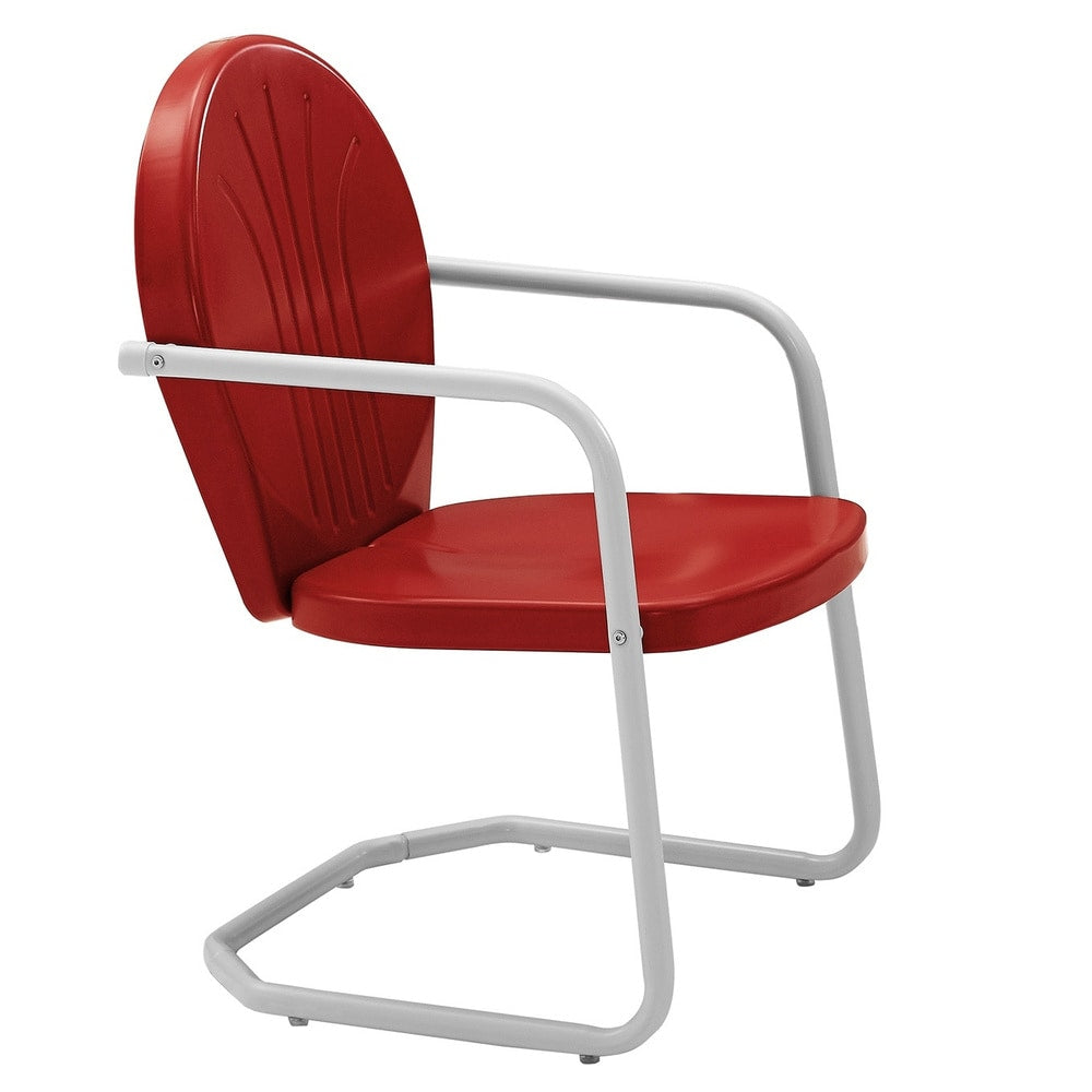 Set da pranzo per esterni Crosley Griffith in metallo bianco da 5 pezzi - N/D