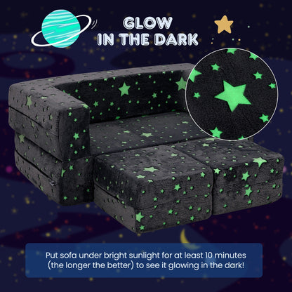 Divano pieghevole 3 in 1 per bambini Gymax, rimovibile e lavabile in lavatrice