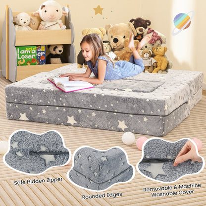 Divano pieghevole 3 in 1 per bambini Gymax, rimovibile e lavabile in lavatrice