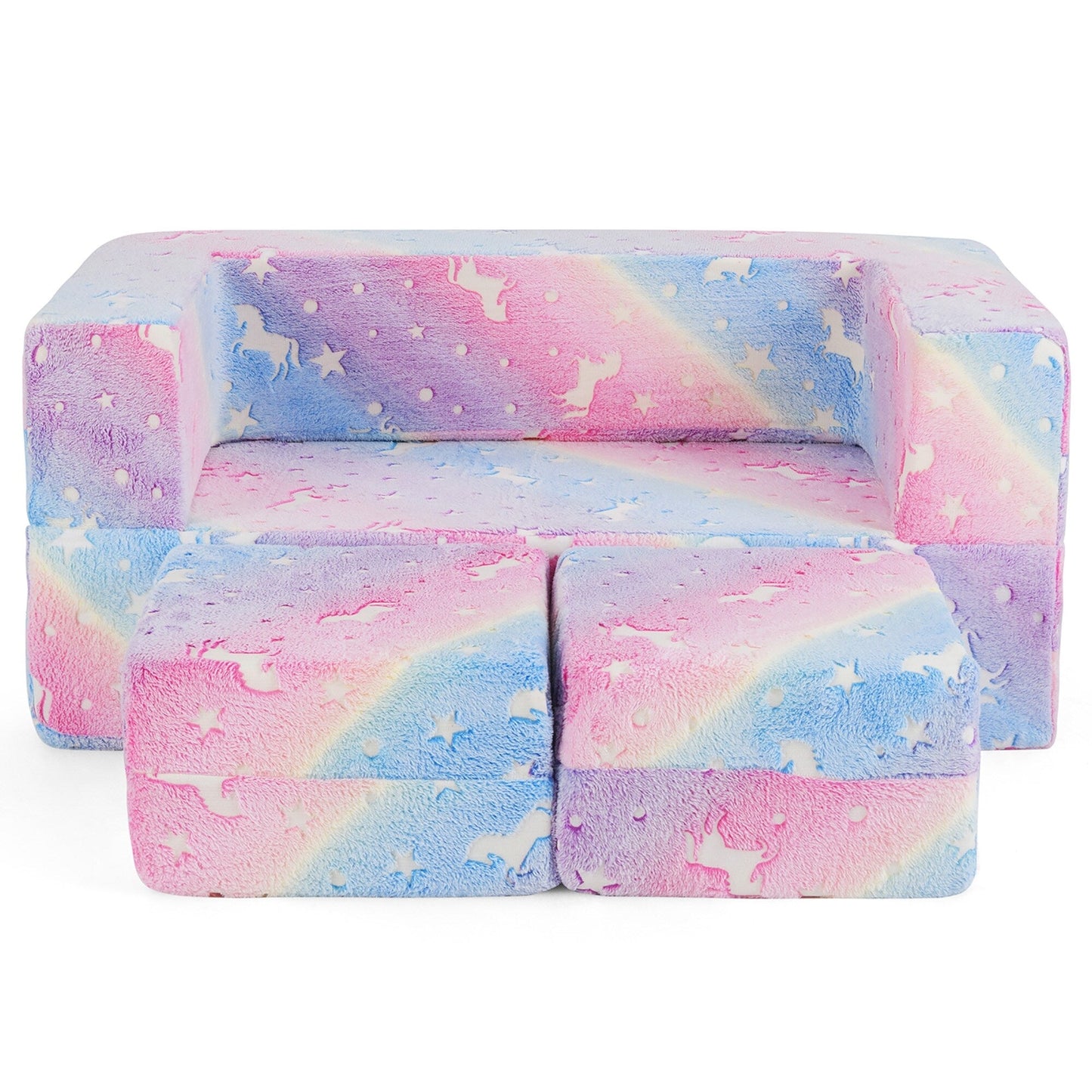 Divano pieghevole 3 in 1 per bambini Gymax, rimovibile e lavabile in lavatrice