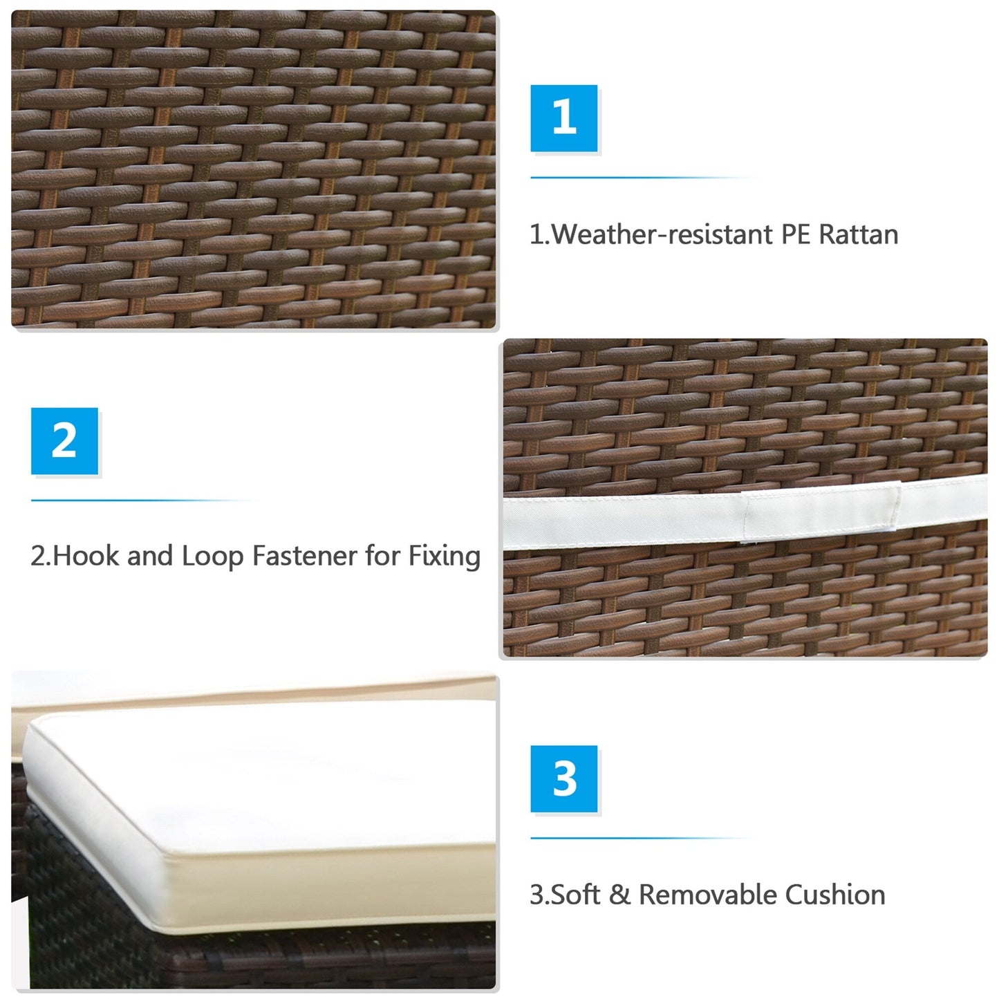 Set di mobili da esterno Gymax 5 pezzi in rattan, tavolo da pranzo e sedie da giardino