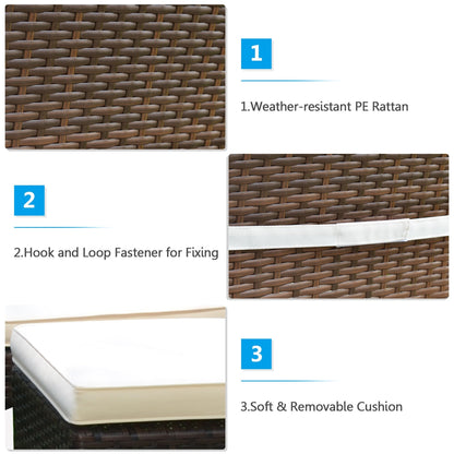 Set di mobili da esterno Gymax 5 pezzi in rattan, tavolo da pranzo e sedie da giardino