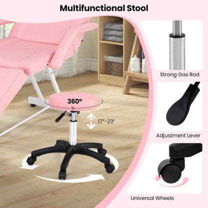 Poltrona per il viso Gymax da 73'' con sgabello idraulico, schienale regolabile e