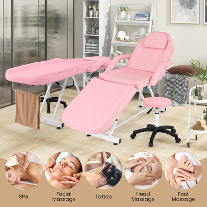 Poltrona per il viso Gymax da 73'' con sgabello idraulico, schienale regolabile e