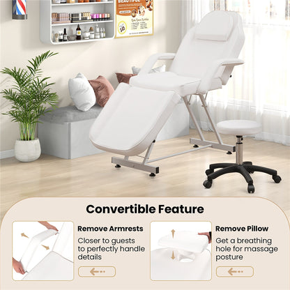 Poltrona per il viso Gymax da 73'' con sgabello idraulico con braccioli staccabili e