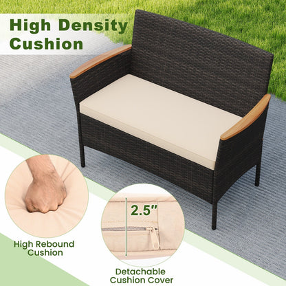 Set di mobili da giardino in rattan da 8 pezzi Gymax Rattan Conversation