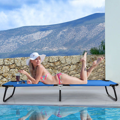 Letto da campeggio pieghevole blu Gymax per esterni, lettino militare per dormire