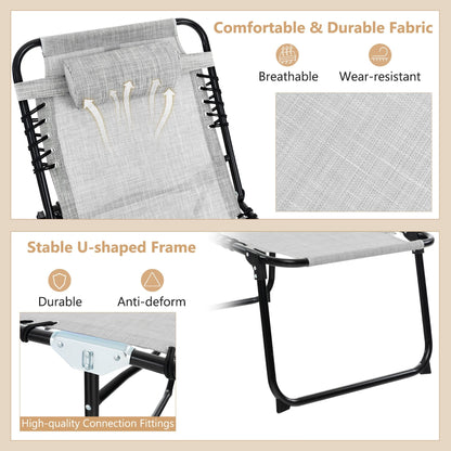 Sedia a sdraio pieghevole da spiaggia Gymax con cuscino a 4 livelli