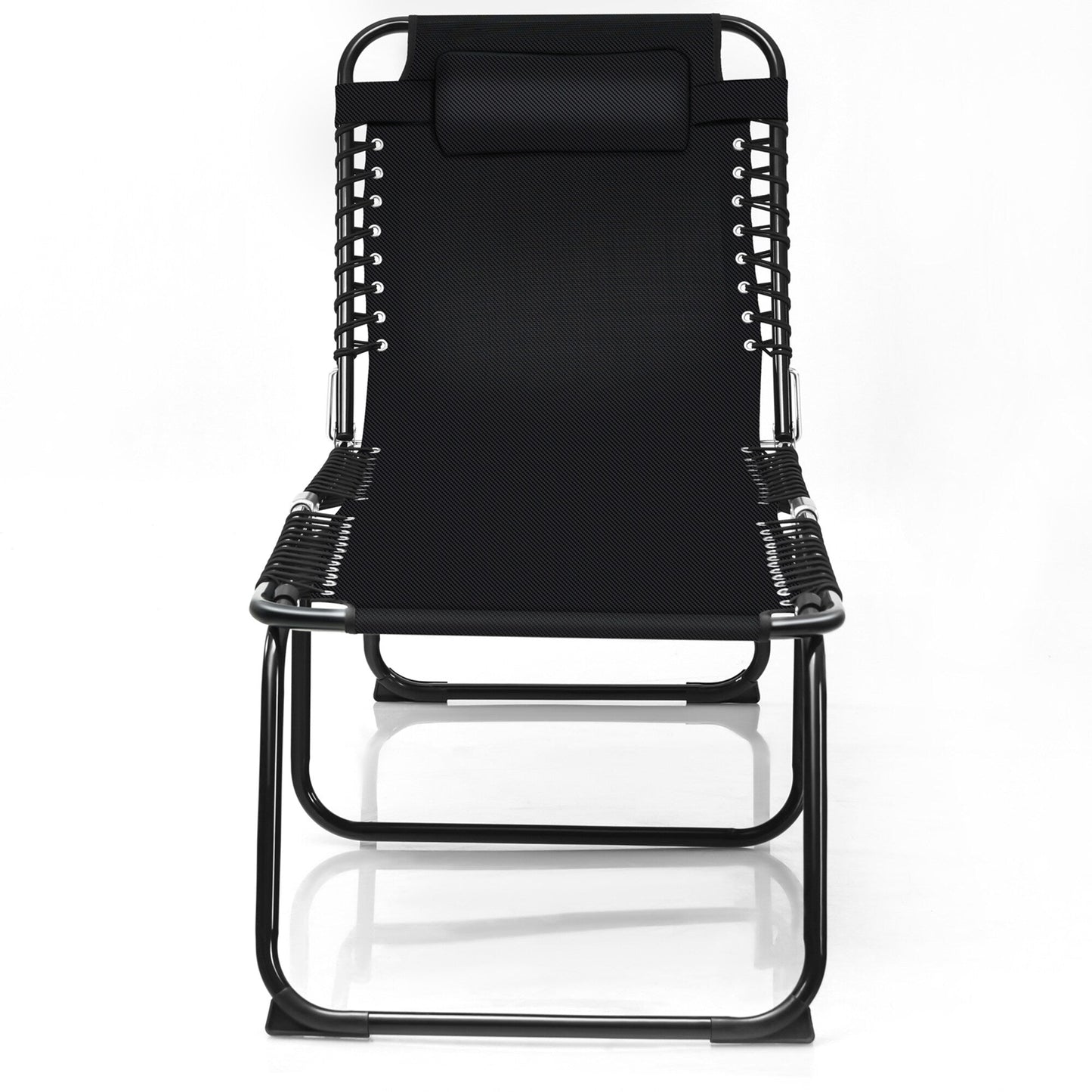 Sedia a sdraio pieghevole da spiaggia Gymax con cuscino a 4 livelli