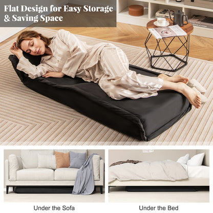 Sedia da pavimento pieghevole Gymax, poltrona trasformabile in divano pigro regolabile