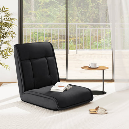 Sedia da pavimento pieghevole Gymax, poltrona trasformabile in divano pigro regolabile