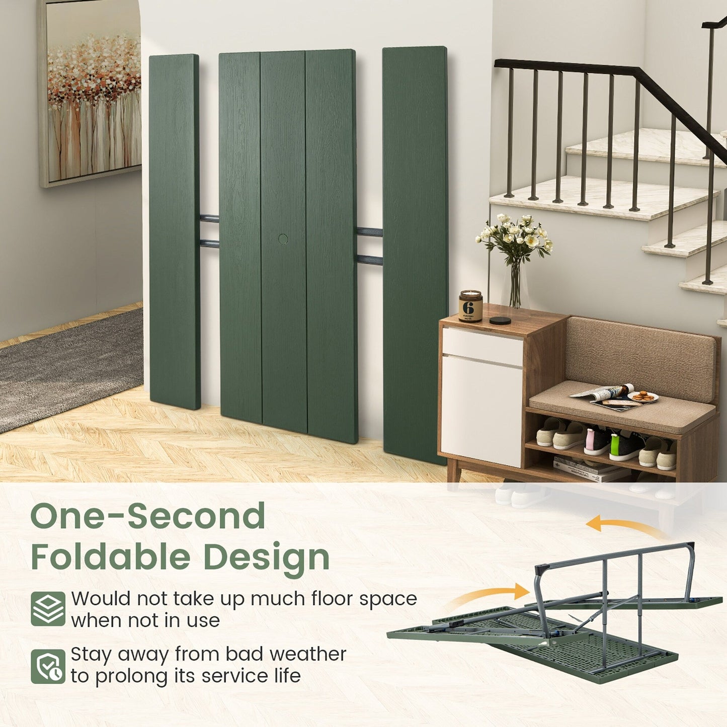 Tavolo da picnic pieghevole Gymax con 2 panche Set da tavolo da campeggio da 6 piedi con