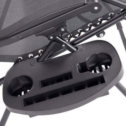 Poltrona reclinabile pieghevole Gymax Zero Gravity con tettuccio parasole