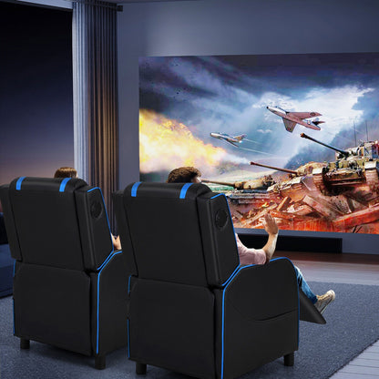 Poltrona reclinabile da gioco con massaggio Gymax, divano reclinabile singolo in pelle PU