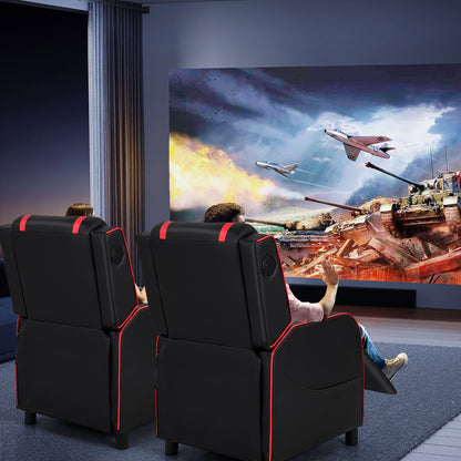 Poltrona reclinabile da gioco con massaggio Gymax, divano reclinabile singolo in pelle PU