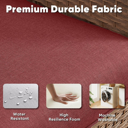 Set di 3 sedie a dondolo girevoli in rattan e vimini Gymojoy con tavolo