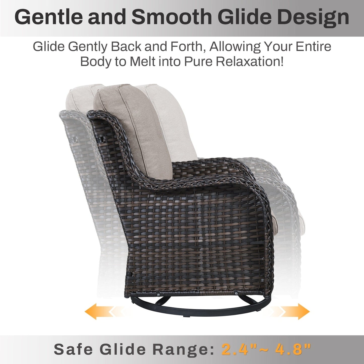 Set di mobili da esterno Gymojoy da 4 pezzi, 2 sedie girevoli, divano a 3 posti e tavolo con braciere da 55.000 BTU