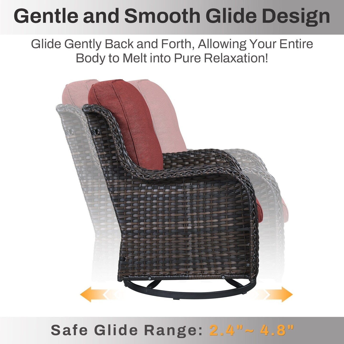 Set di mobili da esterno Gymojoy da 4 pezzi, 2 sedie girevoli, divano a 3 posti e tavolo con braciere da 55.000 BTU