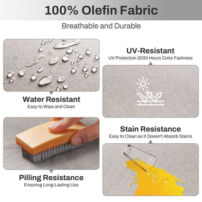 Set di mobili da esterno Gymojoy da 4 pezzi, 2 sedie girevoli, divano a 3 posti e tavolo con braciere da 55.000 BTU