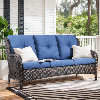 Set di mobili da esterno Gymojoy da 4 pezzi, 2 sedie girevoli, divano a 3 posti e tavolo con braciere da 55.000 BTU