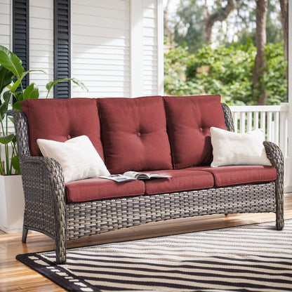 Set di mobili da esterno Gymojoy da 4 pezzi, 2 sedie girevoli, divano a 3 posti e tavolo con braciere da 55.000 BTU