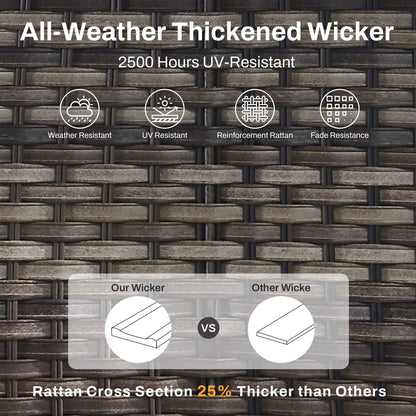 Set di mobili da esterno Gymojoy da 4 pezzi, 2 sedie girevoli, divano a 3 posti e tavolo con braciere da 55.000 BTU