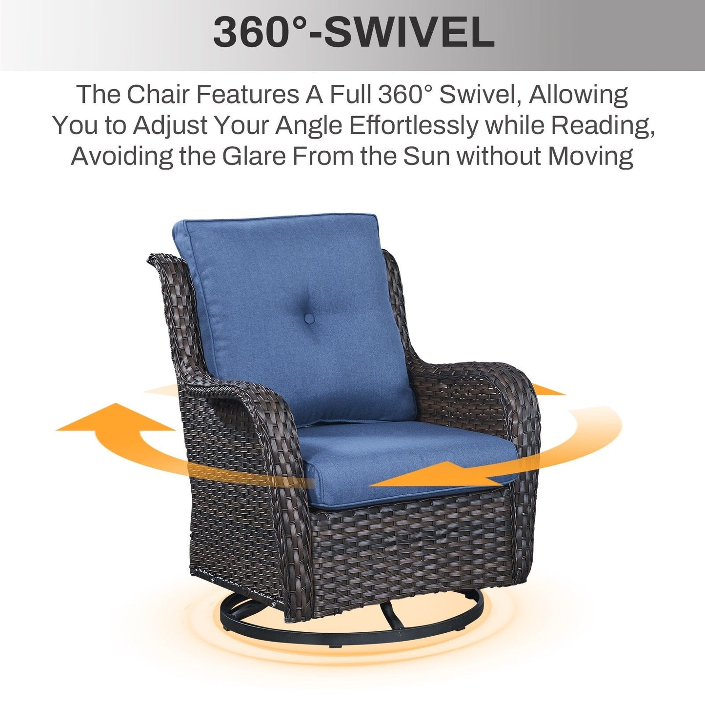 Set di mobili da esterno Gymojoy da 4 pezzi, 2 sedie girevoli, divano a 3 posti e tavolo con braciere da 55.000 BTU