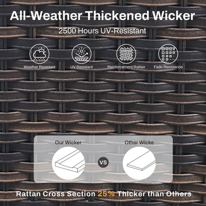Set di mobili da esterno Gymojoy da 4 pezzi, 2 sedie girevoli, divano a 3 posti e tavolo con braciere da 55.000 BTU
