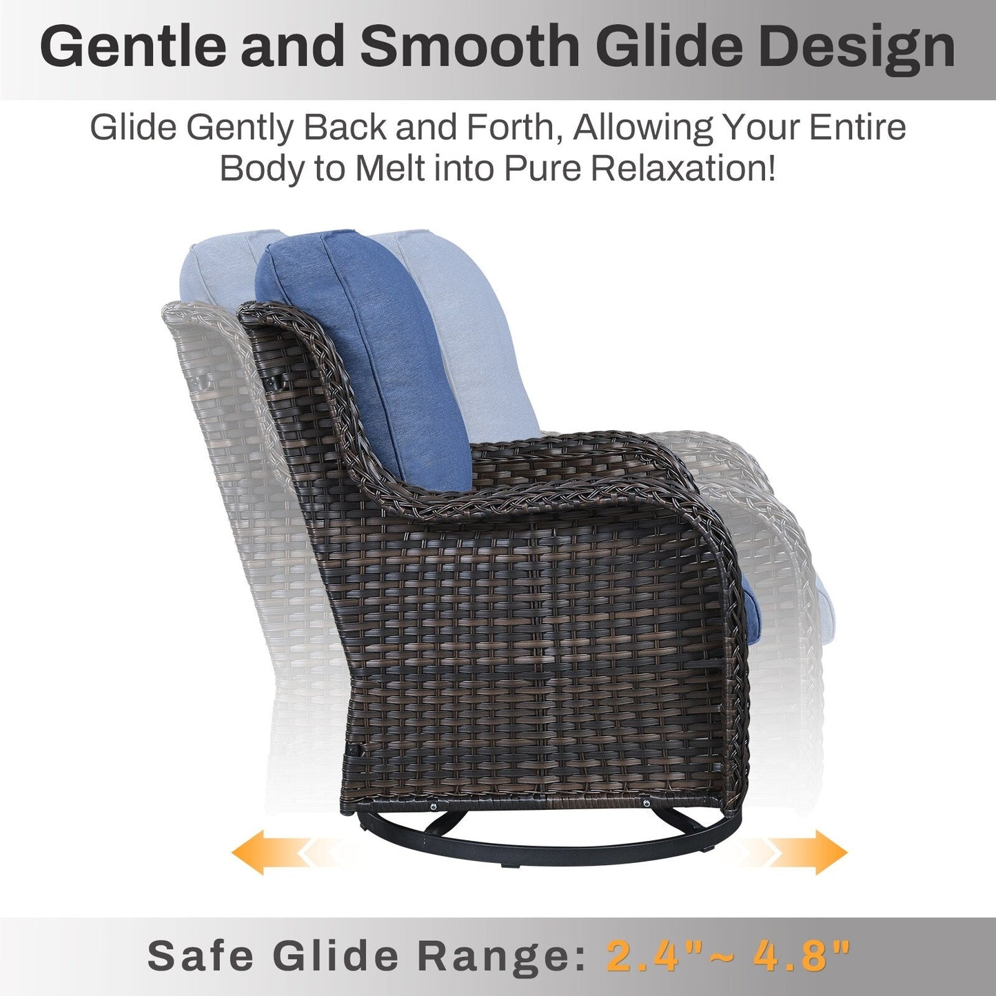 Set di mobili da esterno Gymojoy da 4 pezzi, 2 sedie girevoli, divano a 3 posti e tavolo con braciere da 55.000 BTU