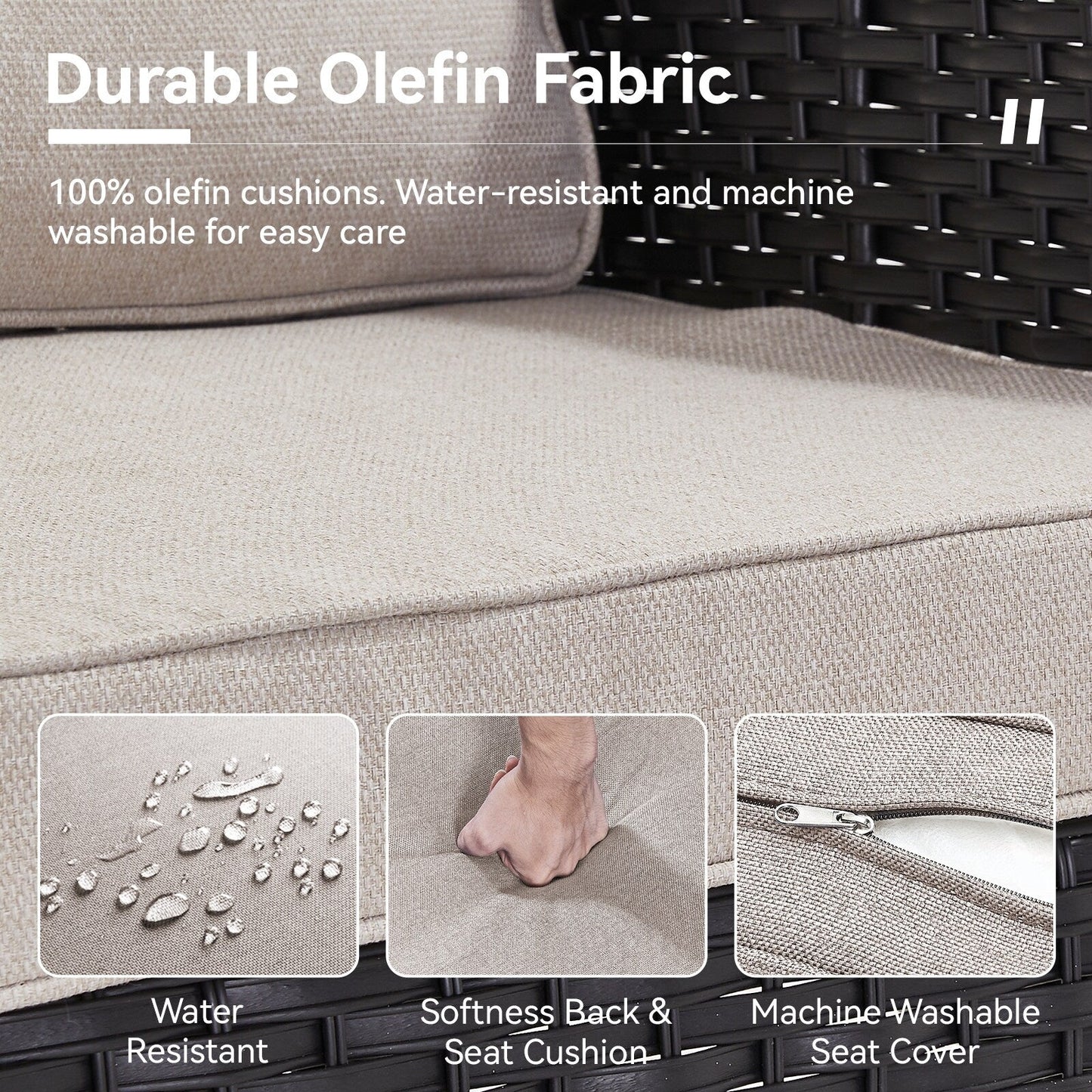 Set di mobili da esterno da 3 pezzi con sedia girevole e tavolo da giardino Gymojoy