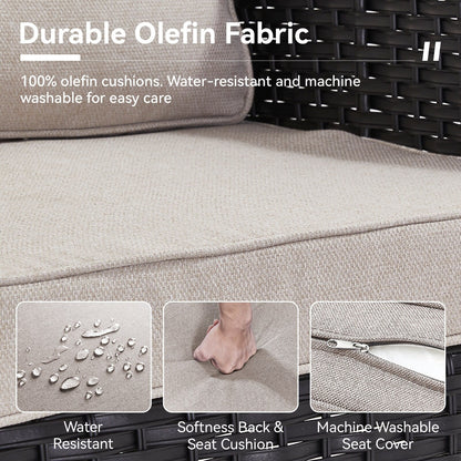 Set di mobili da esterno da 3 pezzi con sedia girevole e tavolo da giardino Gymojoy