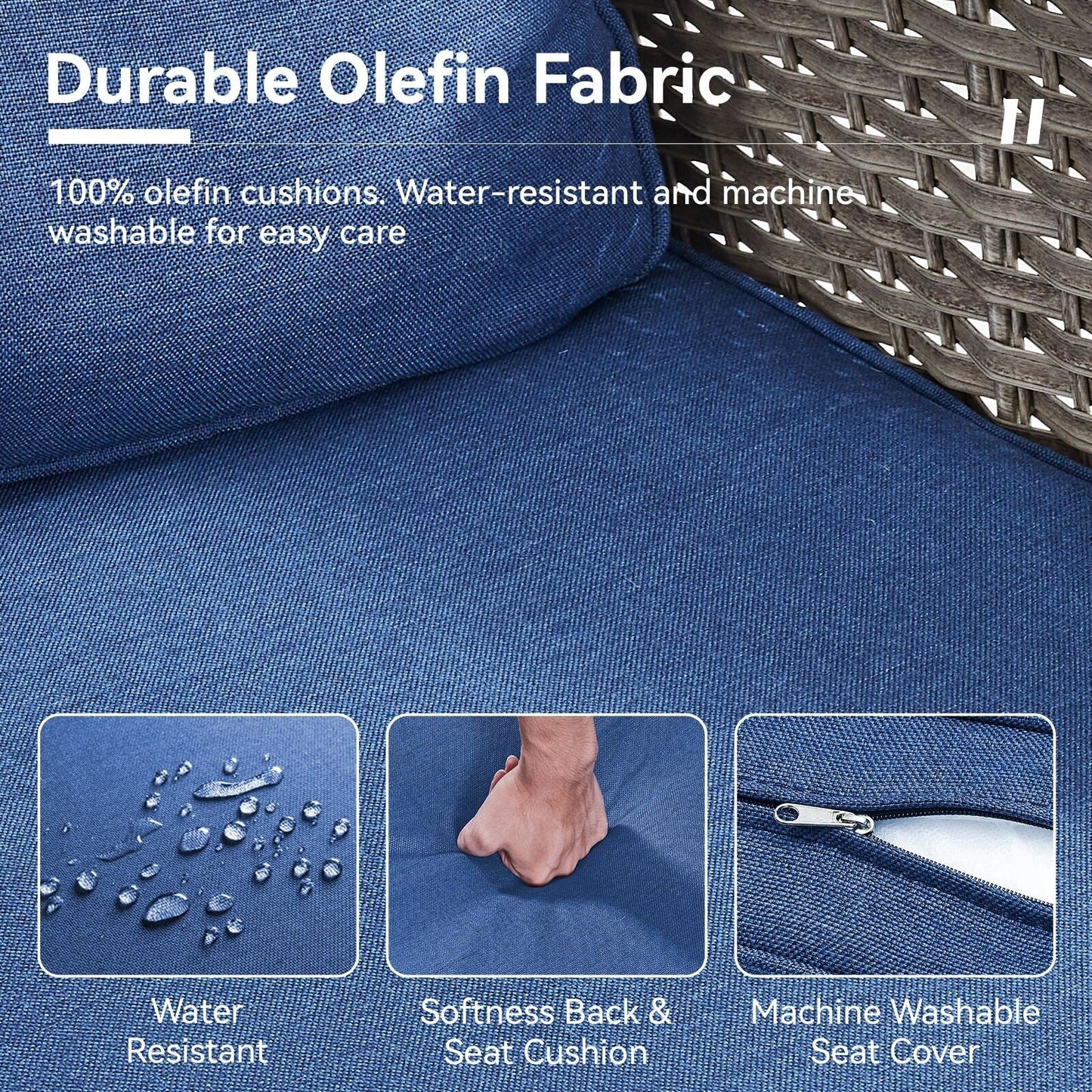 Set di mobili da esterno da 3 pezzi con sedia girevole e tavolo da giardino Gymojoy