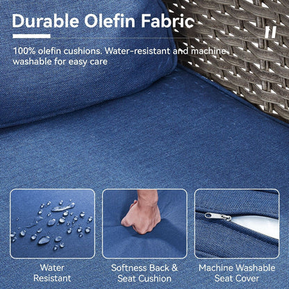 Set di mobili da esterno da 3 pezzi con sedia girevole e tavolo da giardino Gymojoy