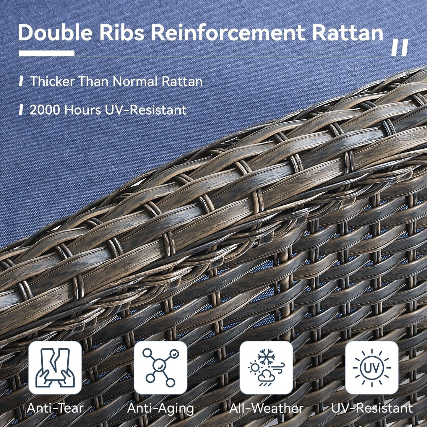 Set di mobili da esterno da 3 pezzi con sedia girevole e tavolo da giardino Gymojoy