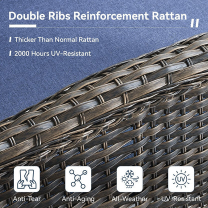 Set di mobili da esterno da 3 pezzi con sedia girevole e tavolo da giardino Gymojoy