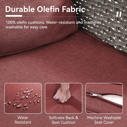 Set di mobili da esterno da 3 pezzi con sedia girevole e tavolo da giardino Gymojoy