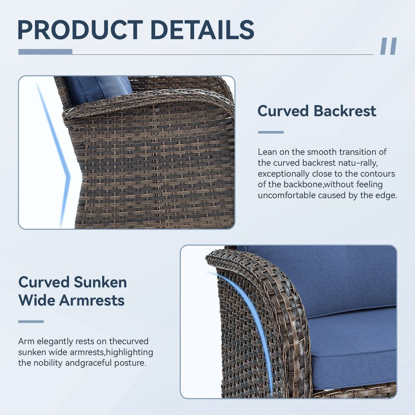 Set di mobili da esterno da 3 pezzi con sedia girevole e tavolo da giardino Gymojoy