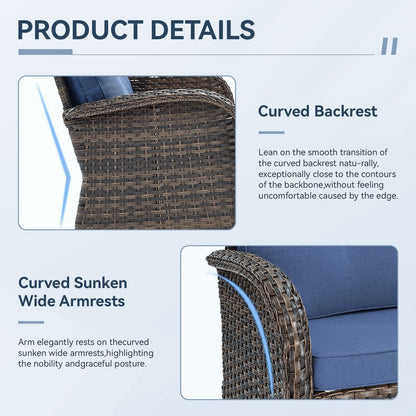 Set di mobili da esterno da 3 pezzi con sedia girevole e tavolo da giardino Gymojoy