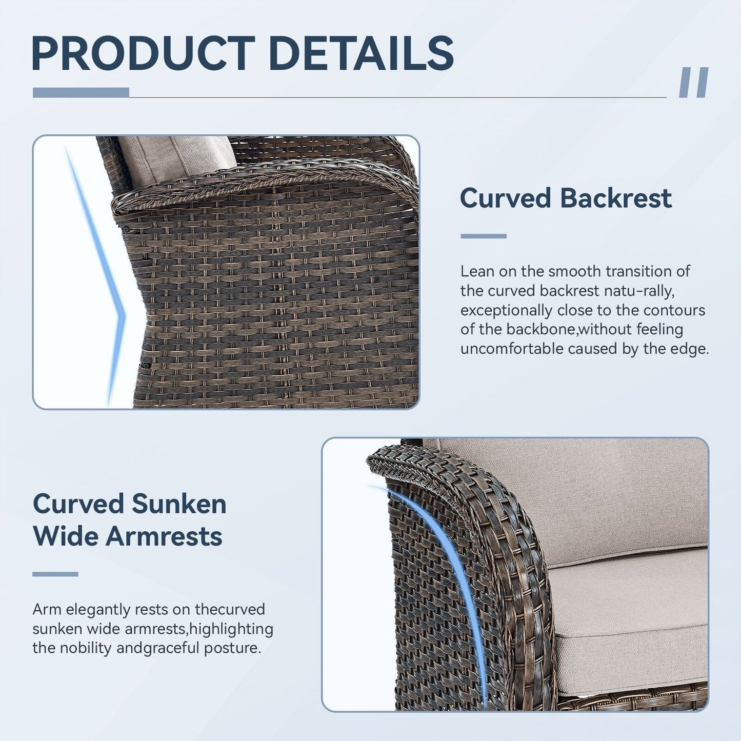 Set di mobili da esterno da 3 pezzi con sedia girevole e tavolo da giardino Gymojoy