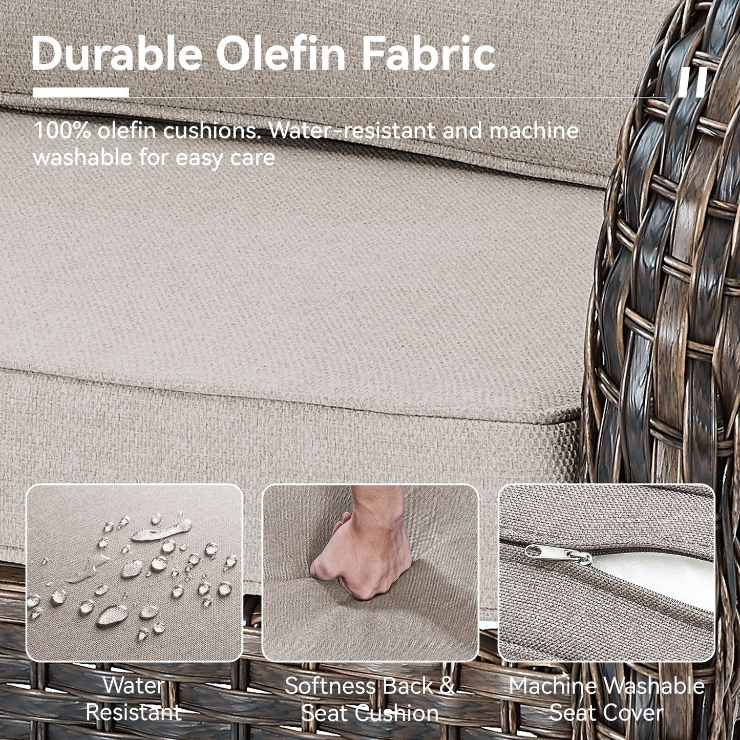 Set di mobili da esterno da 3 pezzi con sedia girevole e tavolo da giardino Gymojoy