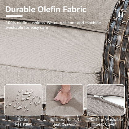 Set di mobili da esterno da 3 pezzi con sedia girevole e tavolo da giardino Gymojoy